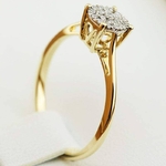 Pierścionek zaręczynowy Ventego z diamentami z białego i żółtego złota