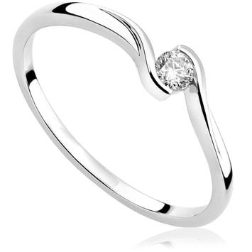Pierścionek zaręczynowy Roso z diamentem z białego złota 0,07ct