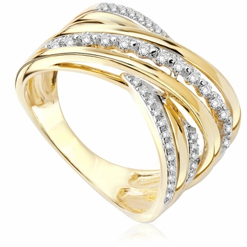 Pierścionek zaręczynowy Sablo z diamentami z żółtego złota 0,50ct
