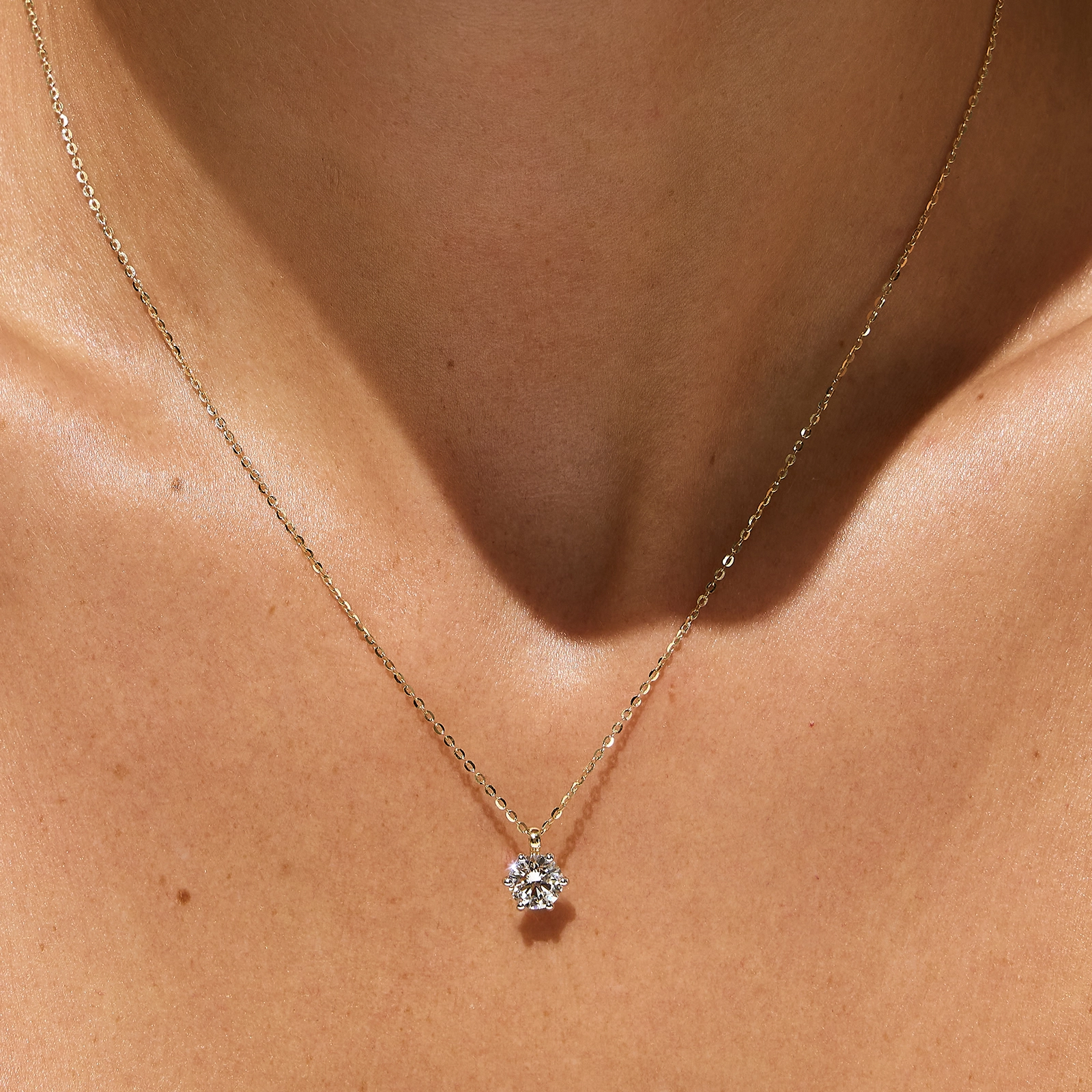 Zawieszka z brylantem Kartezja z żółtego złota 1,00ct