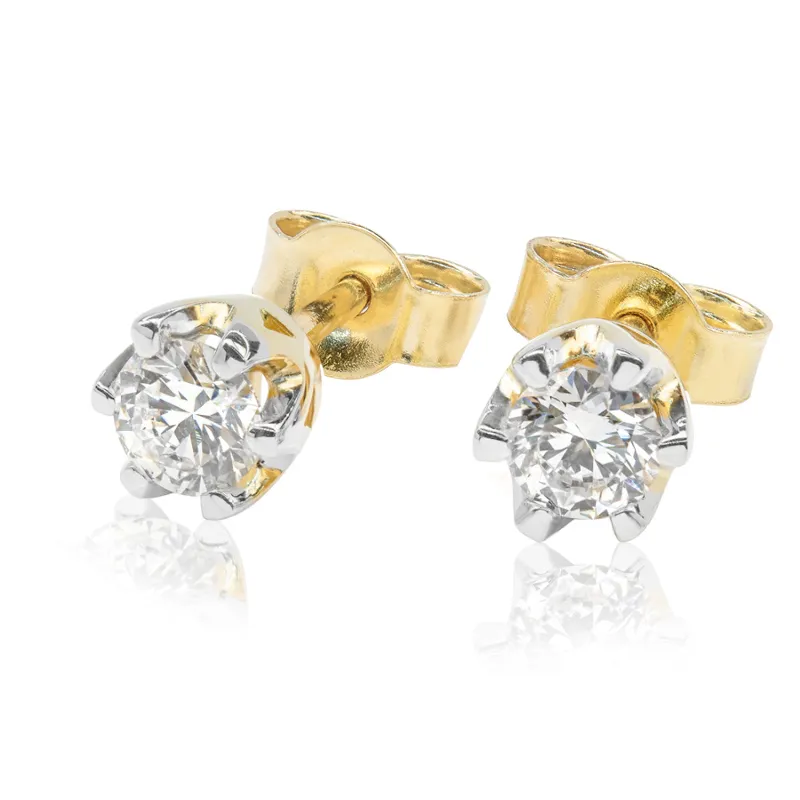 Kolczyki z brylantami Kartezja z żółtego złota