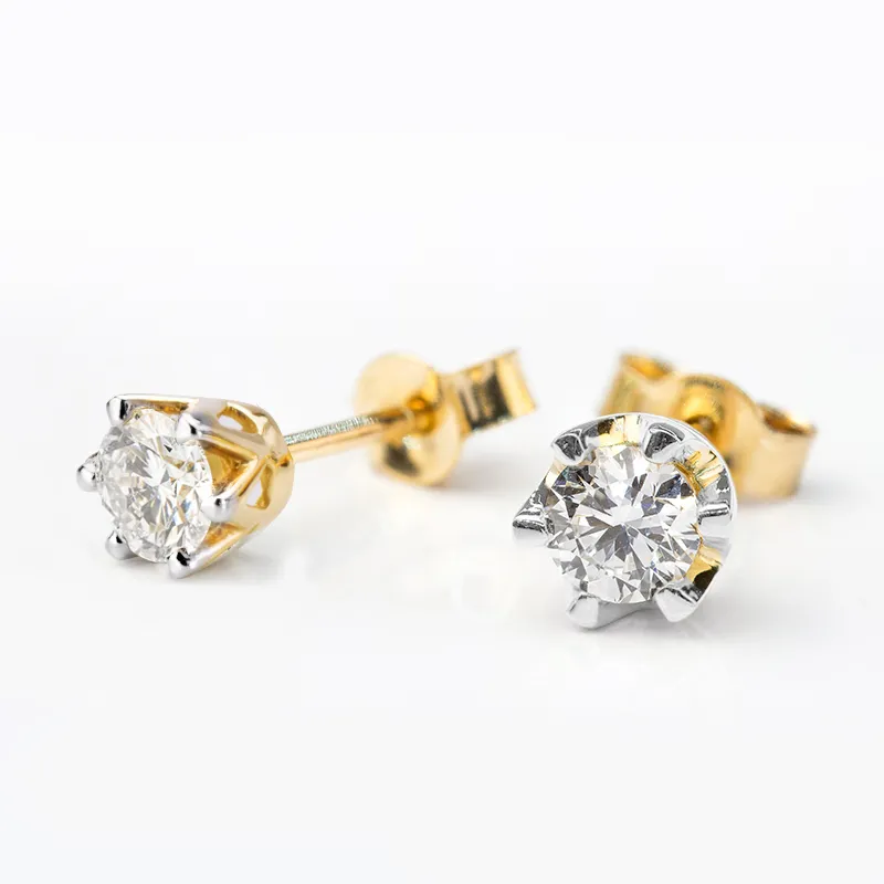 Kolczyki z diamentami Kartezja z żółtego złota 0,26ct