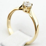 Pierścionek zaręczynowy Kartezja z diamentem z żółtego złota P0203ZB