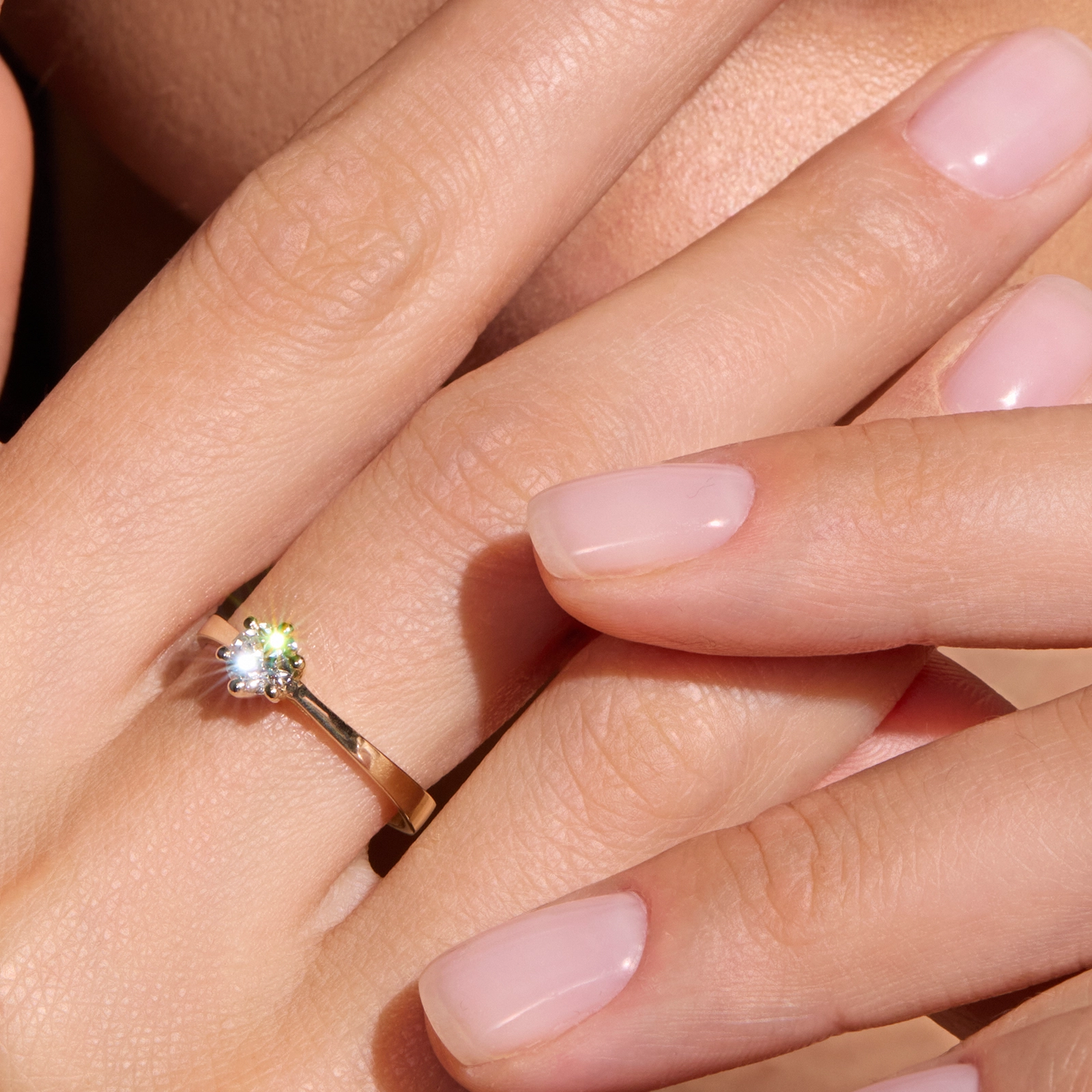 Pierścionek zaręczynowy z diamentem Kartezja z żółtego złota 0,40ct