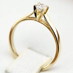 Pierścionek zaręczynowy Kartezja z diamentem z żółtego złota P2120ZB