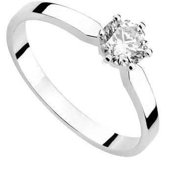 Pierścionek zaręczynowy z diamentem Kartezja z białego złota 0,41ct