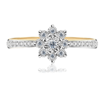 Pierścionek zaręczynowy z brylantami Ventego z białego i żółtego złota