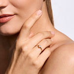 Pierścionek zaręczynowy z brylantem Kartezja z żółtego złota