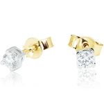 Kolczyki z brylantami Kartezja z żółtego złota