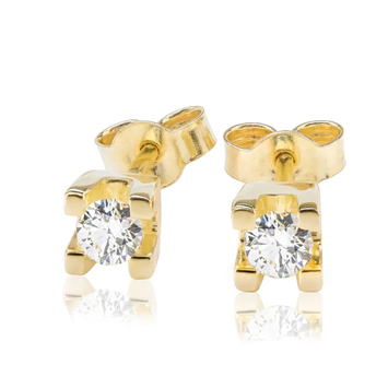 Kolczyki z diamentami Kartezja z żółtego złota 0,18ct