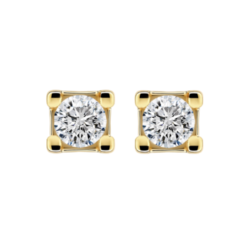 Kolczyki z diamentami Kartezja z żółtego złota 0,18ct