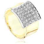 Pierścionek zaręczynowy Sablo z diamentami z białego i żółtego złota P0477TB