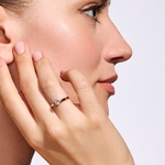 Pierścionek zaręczynowy z brylantem Kartezja z białego i żółtego złota