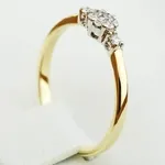 Pierścionek zaręczynowy Ventego z diamentami z białego i żółtego złota