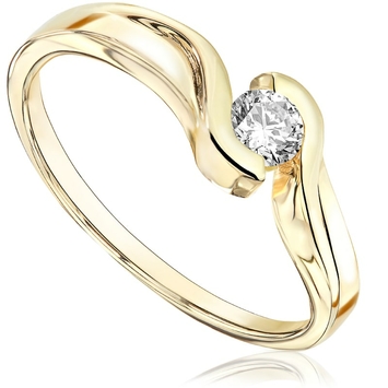 Pierścionek zaręczynowy Roso z diamentem z żółtego złota P0193ZB 0,14ct