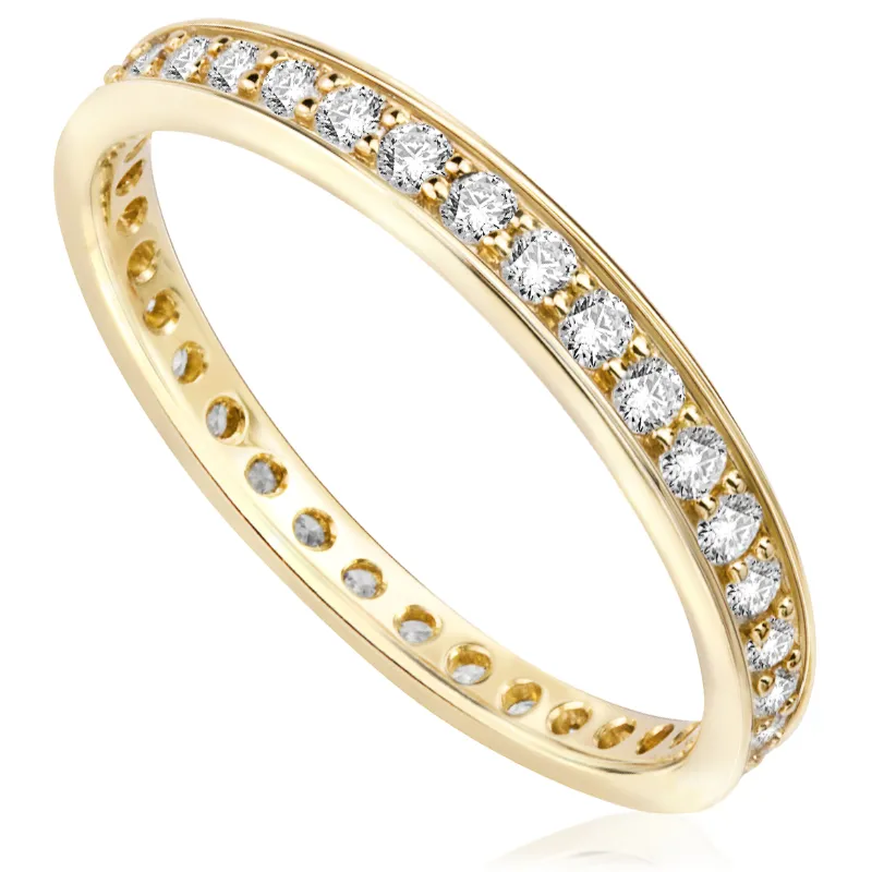 Pierścionek obrączkowy z brylantami Ventego z żółtego złota