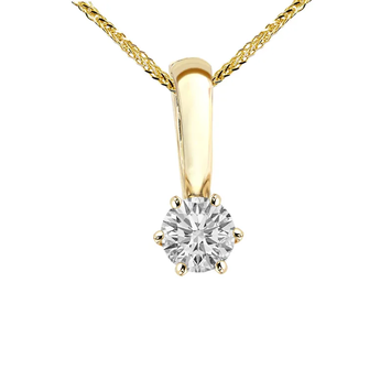 Zawieszka z diamentem Kartezja z żółtego złota 0,12ct