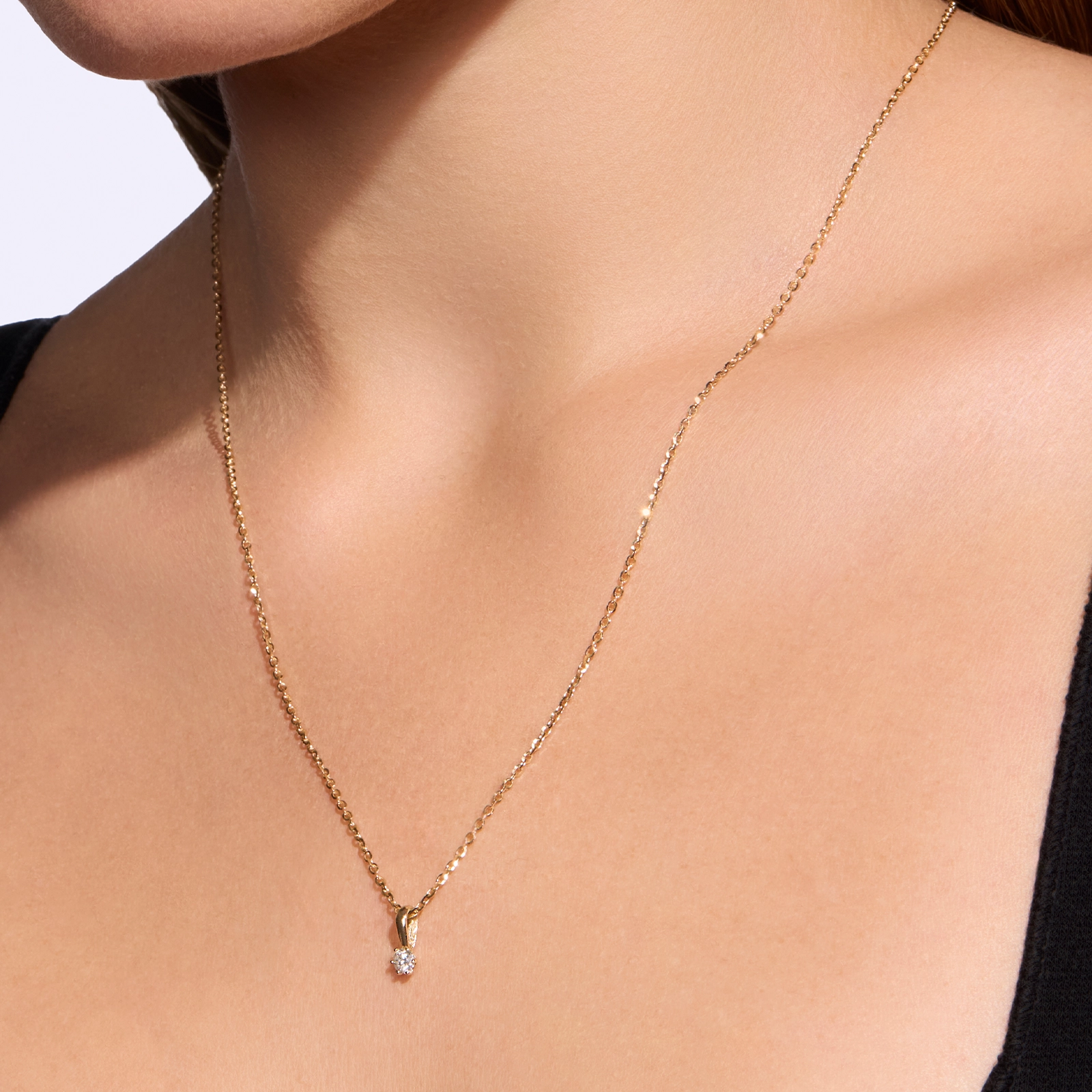 Zawieszka z diamentem Kartezja z żółtego złota 0,16ct