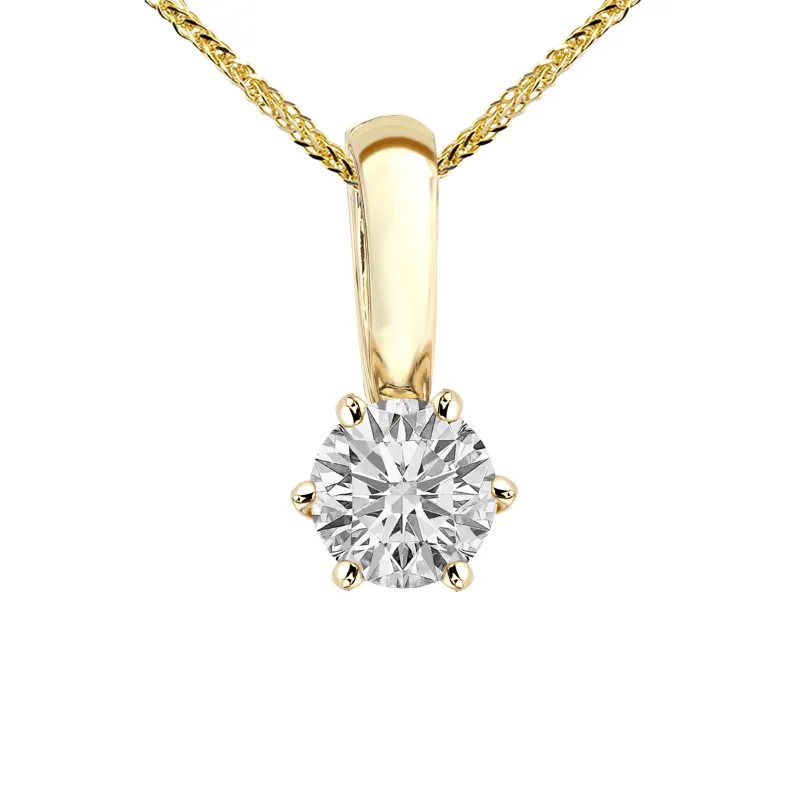 Zawieszka z diamentem Kartezja z żółtego złota