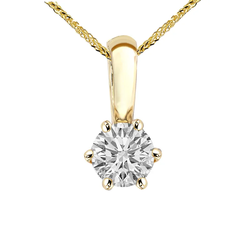 Zawieszka z diamentem Kartezja z żółtego złota