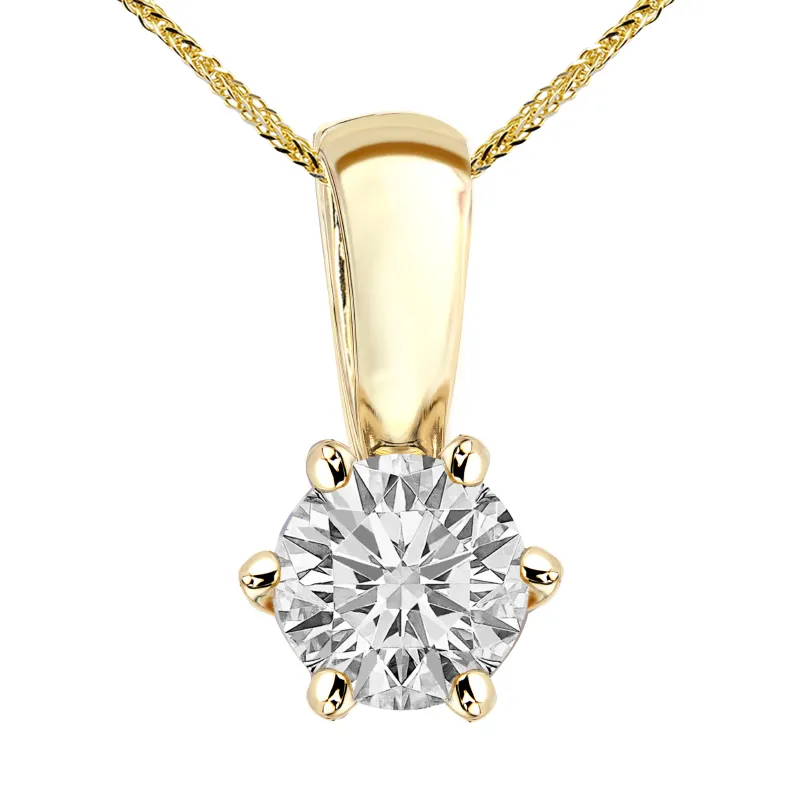 Zawieszka z diamentem Kartezja z żółtego złota