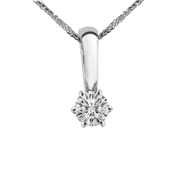 Zawieszka z diamentem Kartezja z białego złota 0,12ct