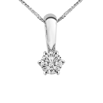 Zawieszka z diamentem Kartezja z białego złota 0,16ct