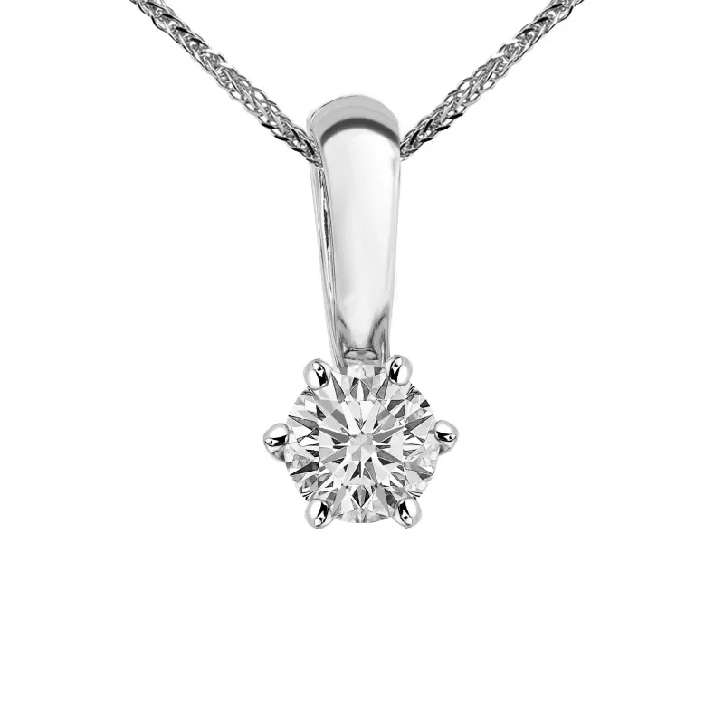 Zawieszka z diamentem z białego złota Z0268BB