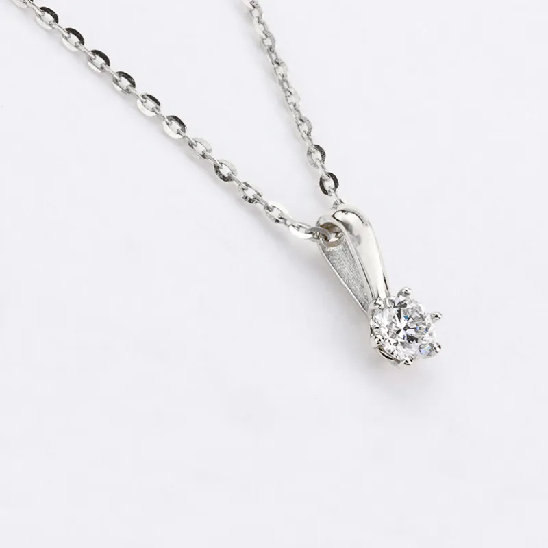 Zawieszka z diamentem Kartezja z białego złota