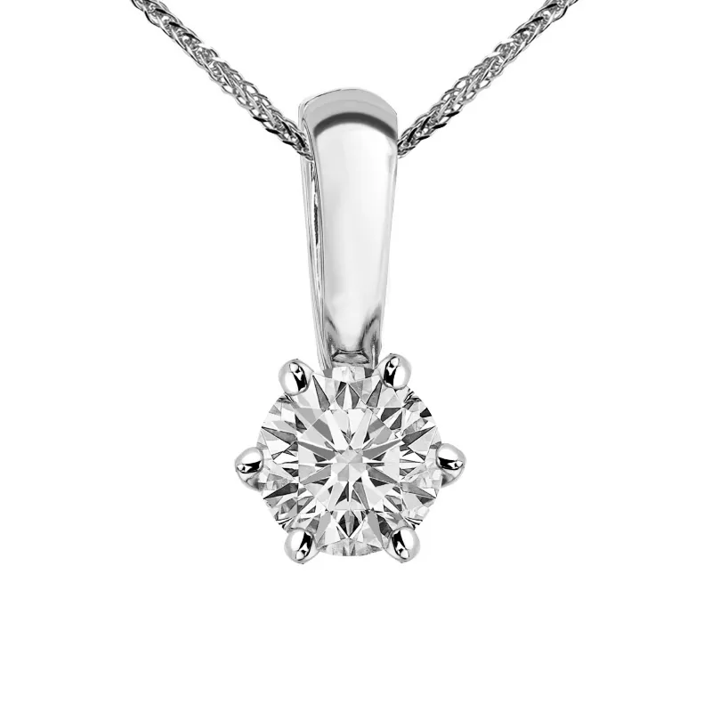 Zawieszka z diamentem Kartezja z białego złota