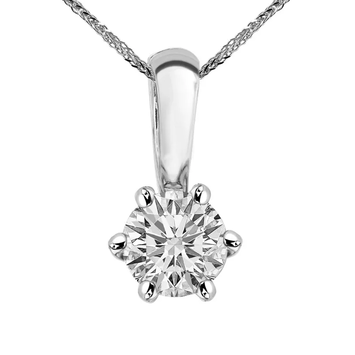Zawieszka z diamentem Kartezja z białego złota 0,40ct