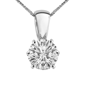 Zawieszka z brylantem Kartezja z białego złota 1,00ct