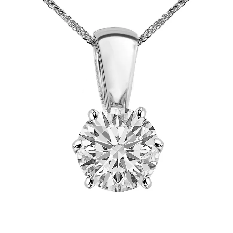 Zawieszka z diamentem Kartezja z białego złota