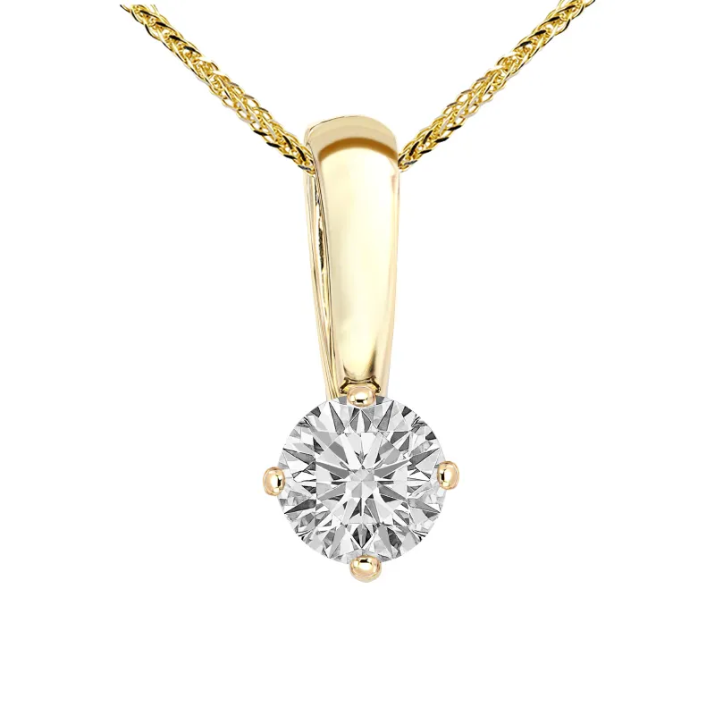 Zawieszka z diamentem Kartezja z żółtego złota