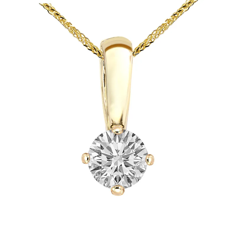 Zawieszka z diamentem Kartezja z żółtego złota