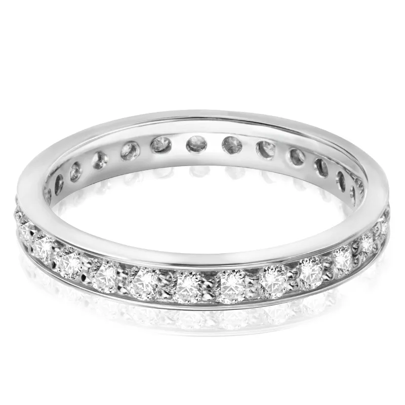 Pierścionek obrączkowy z diamentami Ventego z białego złota 0,95ct