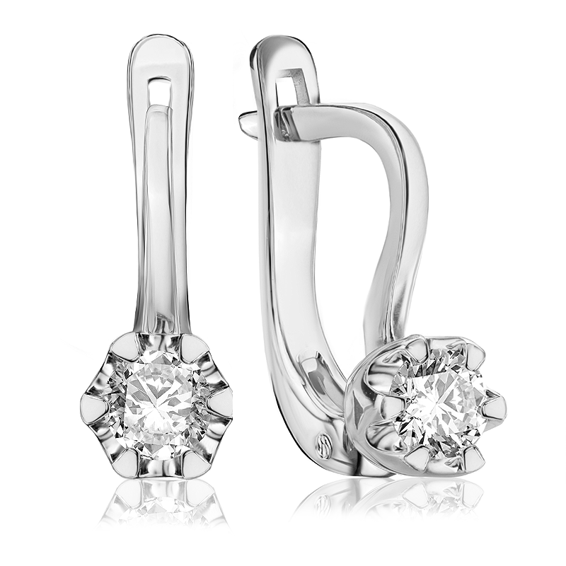 Kolczyki z brylantami Kartezja z białego złota