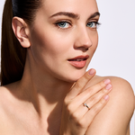 Pierścionek zaręczynowy z brylantem Kartezja z żółtego złota