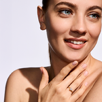 Pierścionek zaręczynowy z brylantem Kartezja z żółtego złota