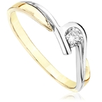Pierścionek zaręczynowy Roso z diamentem z białego i żółtego złota P0028TB