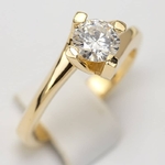 Pierścionek zaręczynowy Kartezja z diamentem z żółtego złota P0192ZB