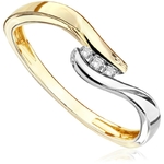Pierścionek zaręczynowy Roso z brylantami z białego i żółtego złota P0410TB