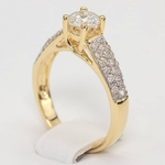 Pierścionek zaręczynowy Ventego z diamentami z żółtego złota P0468ZB