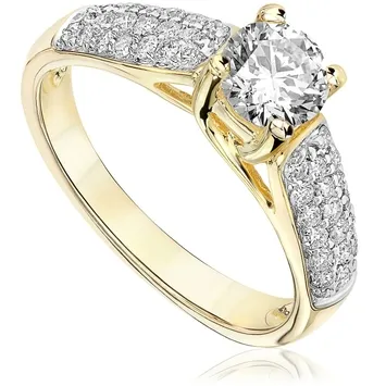 Pierścionek zaręczynowy z diamentami Ventego z żółtego złota 1,05ct