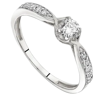 Pierścionek zaręczynowy z diamentami Ventego z białego złota 0,34ct