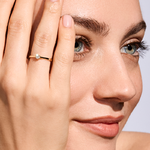 Pierścionek zaręczynowy z brylantem Kartezja z żółtego złota