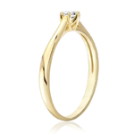 Pierścionek zaręczynowy z brylantem Kartezja z żółtego złota