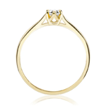 Pierścionek zaręczynowy z brylantem Kartezja z żółtego złota
