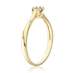 Pierścionek zaręczynowy z brylantem Kartezja z żółtego złota