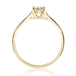 Pierścionek zaręczynowy z brylantem Kartezja z żółtego złota